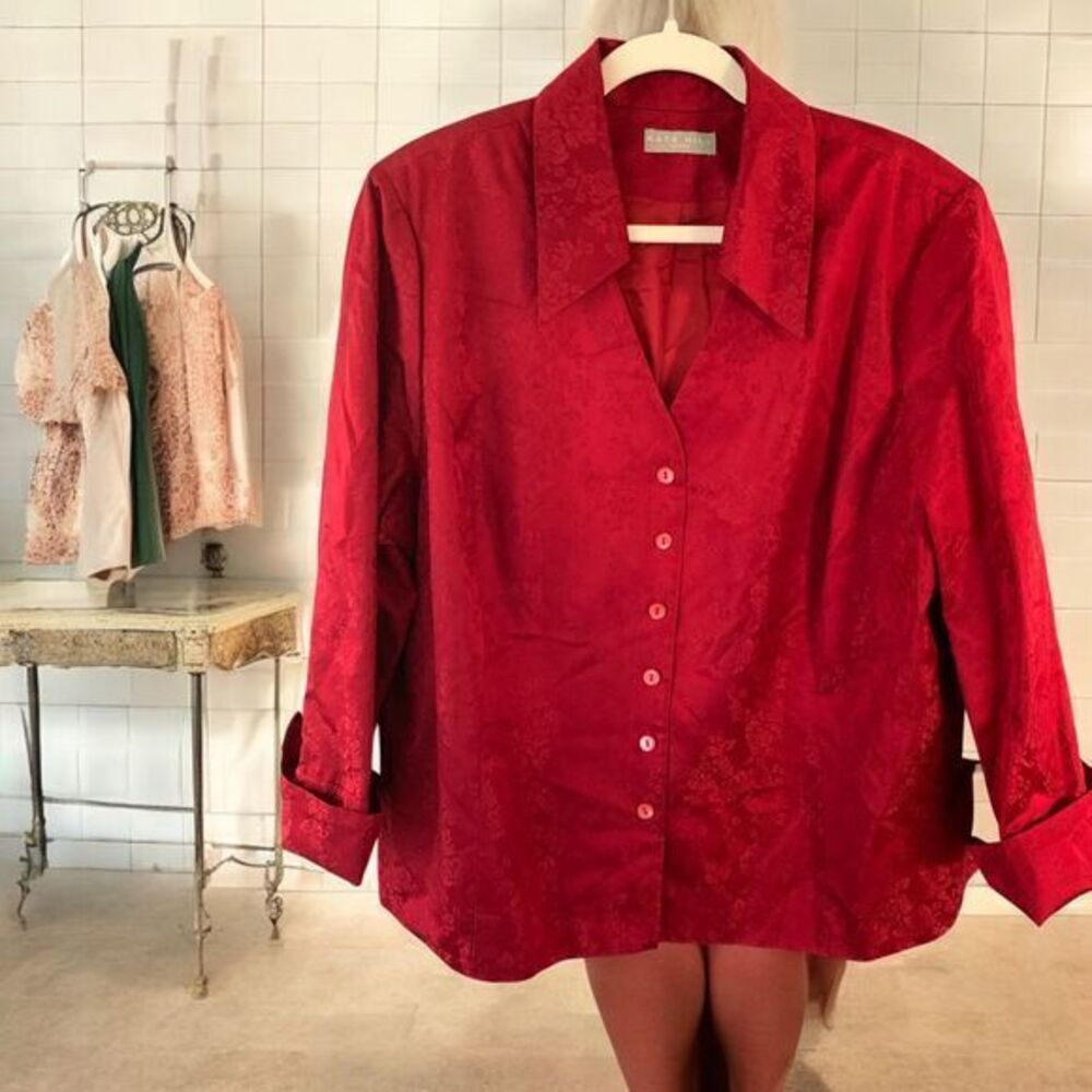 Kate Hill Red Blouse - Picture 2 of 9